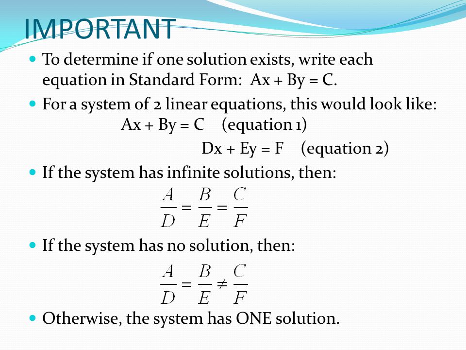write a system of equations that has infinite solutions equations
